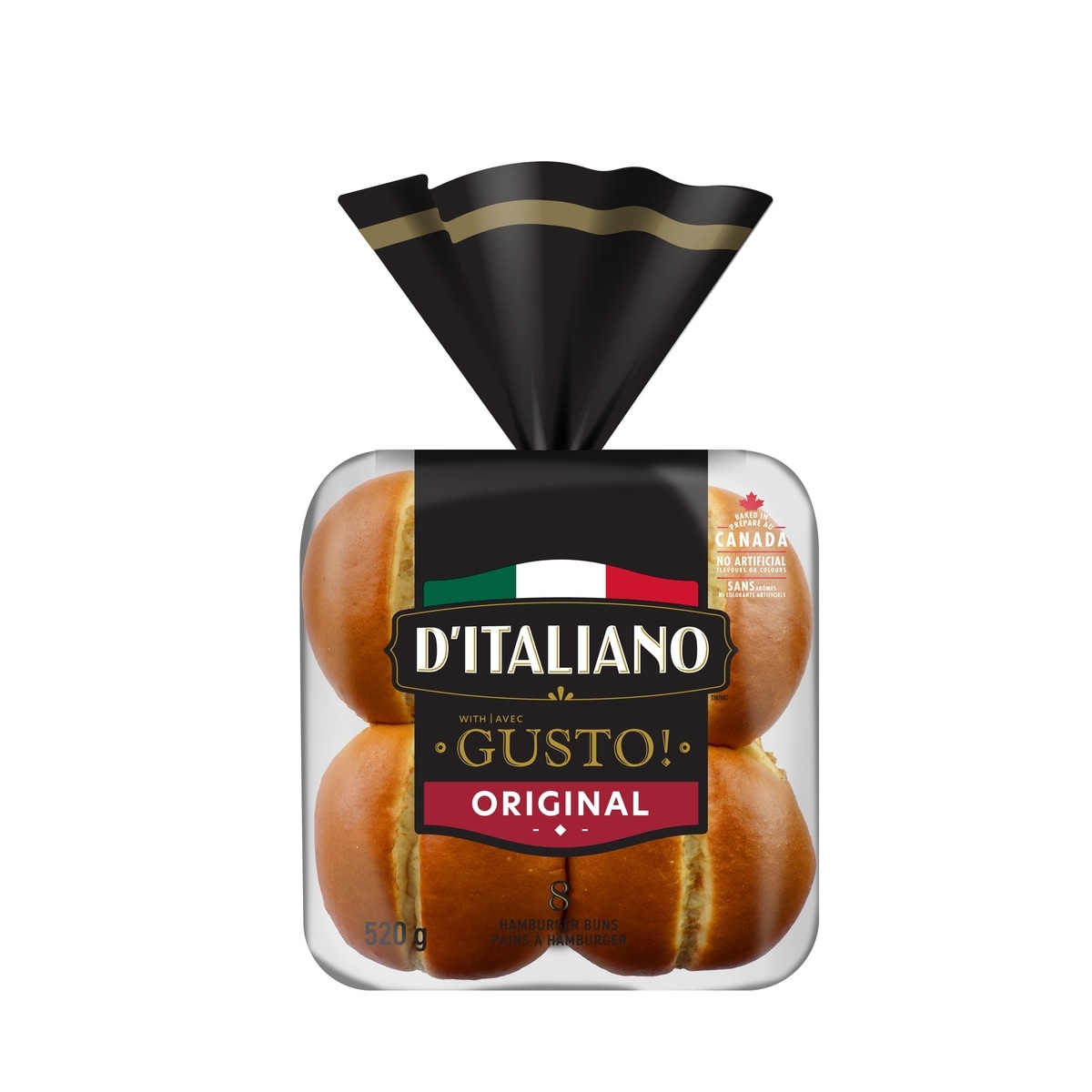 D'Italiano Gusto! Original Hamburger Buns 520 g, $0.67/100g