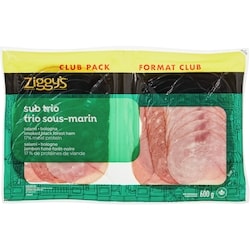 Ziggy's Sub Trio Slices Club Pack 600 g, $1.92/100g