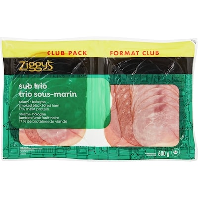 Ziggy’s Trio sous-marin, en tranches, format club 600 g, 1,65 $/100g