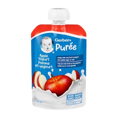 Gerber Apple Yogurt Purée, For Babies, Pouch 99 g, $2.01/100g