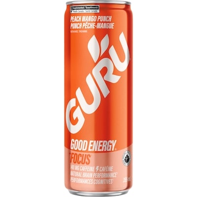 Guru Punch Pêche-Mangue 355 ml, 0,85 $/100ml