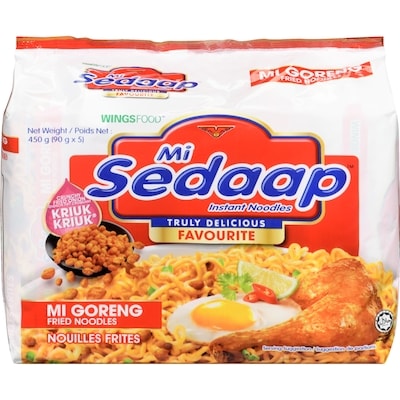 Mi Sedaap Mi sedaap instant noodles mi goreng nouilles frites 5x90.0 g, 0,51 $/100g