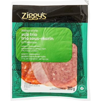 Ziggy's Italian Style Sub Trio Slices 300 g, $2.33/100g