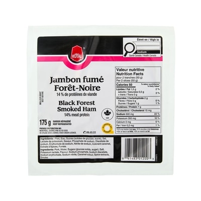 Royal Black Forest Smoked Ham Slices 175 g, $2.29/100g