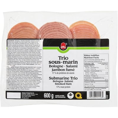 Royal Submarine Trio Slices 600 g, $1.83/100g