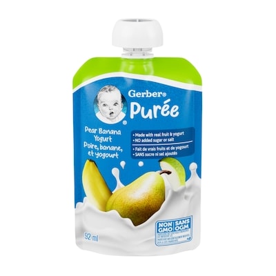 Gerber Pear Banana Yogurt Purée, Pouch 99 g, $2.01/100g
