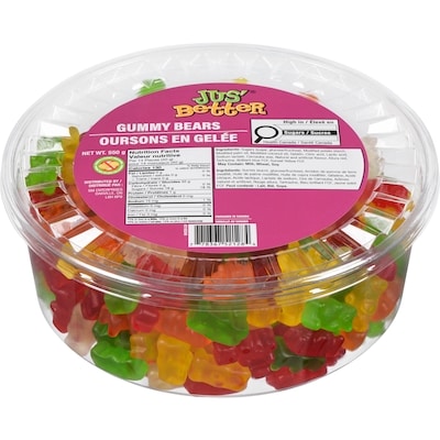 Jus' Better Gummy Bears 550 g, $1.18/100g