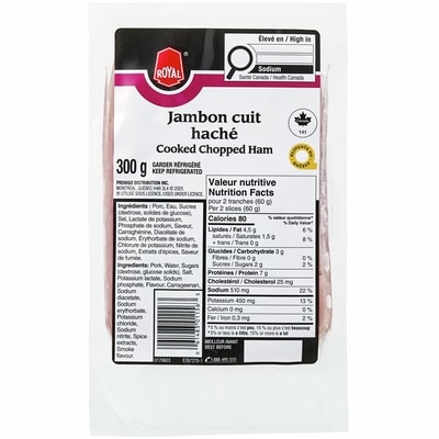 Royal Cooked Chopped Ham Slices 300 g, $1.50/100g