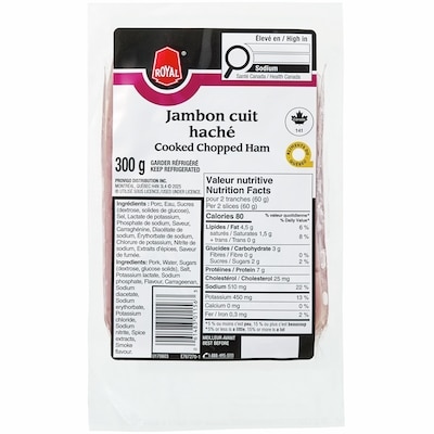 Royal Jambon cuit haché en tranches 300 g, 1,33 $/100g