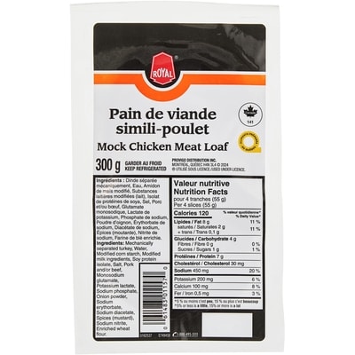 Royal Pain de viande au simili-poulet, en tranches 300 g, 1,33 $/100g