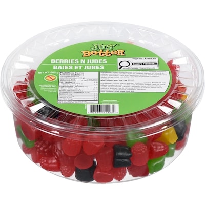 Jus’ Better Baies et jubes 600 g, 1,08 $/100g