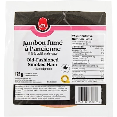 Royal Jambon fumé à l’ancienne, en tranches 175 g, 2,29 $/100g