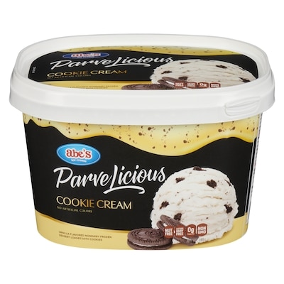 abes Parvelicious Vanilla Flavored Nondairy Frozen Dessert Loaded With Cookies Cookie Cream 1.65 l, $1.03/100ml
