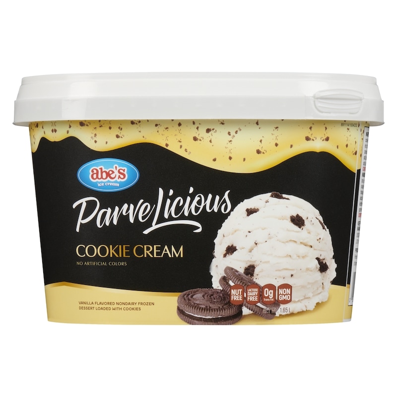 Parvelicious Vanilla Flavored Nondairy Frozen Dessert Loaded With Cookies Cookie Cream