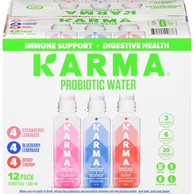 Karma Probiotic Water, Variety Pack 12x532.0 ml, $0.65/100ml