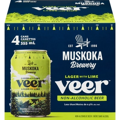 Muskoka Brewery Veer Non-Alcoholic Beer Lager With Lime, Case 4x355.0 ml, $0.81/100ml