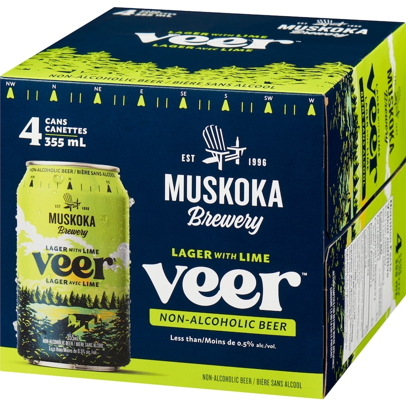 Veer Non-Alcoholic Beer Lager With Lime, Case