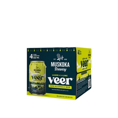 Muskoka Brewery Veer bière sans alcool lager avec lime (caisse) 4x355.0 ml, 0,81 $/100ml