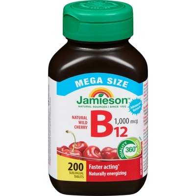 Jamieson B₁₂ Natural Wild Cherry 1,000 Mcg Mega Size 200 ea, $0.14/1ea