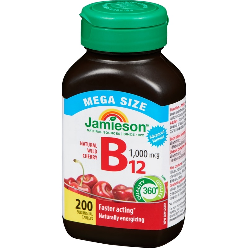 B₁₂ Natural Wild Cherry 1,000 Mcg Mega Size