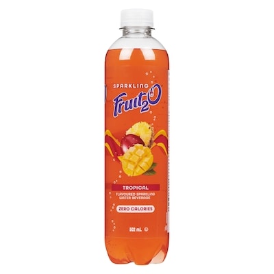 Fruit2O Flavoured Sparkling Water Beverage Tropical 502 ml, $0.25/100ml