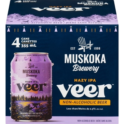 Muskoka Brewery Veer Non-Alcoholic Beer Hazy Ipa, Case 4x355.0 ml, $0.84/100ml