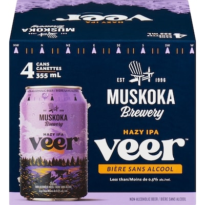Muskoka Brewery Veer bière sans alcool hazy ipa (caisse) 4x355.0 ml, 0,84 $/100ml