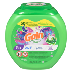 flings Laundry Detergent Soap Pacs, HE Compatible, 76 ct, Long Lasting Scent, Moonlight Breeze