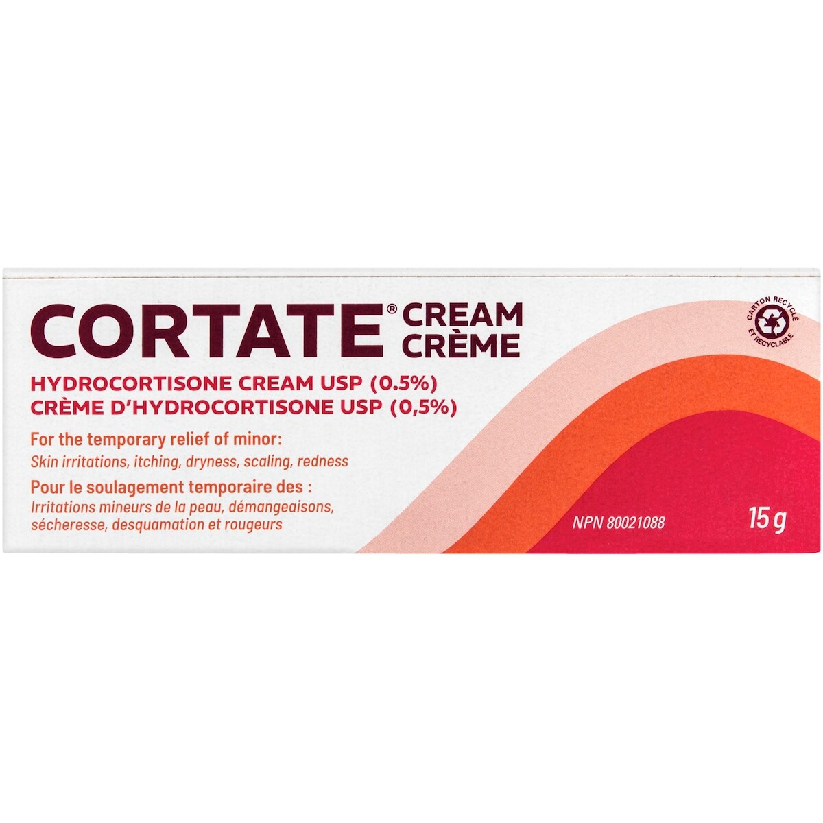 Cortate Crème d'hydrocortisone usp (0,5%) 15 g, 36,60 $/100g