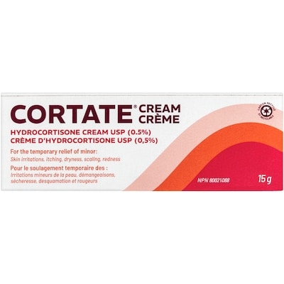 Cortate Crème d'hydrocortisone usp (0,5%) 15 g, 39,93 $/100g