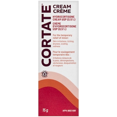 Cortate Crème d'hydrocortisone usp (0,5%) 15 g, 39,93 $/100g