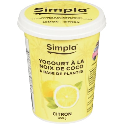 Simpla Yogourt à la noix de coco à base de plantes citron 450 g, 2,44 $/100g