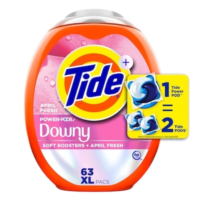 Tide Power PODs 2-in-1 Laundry Detergent Pods with Soft Boosters, 63 Count, Lasting Freshness with April Fresh Scent 63 ea, $0.54/1ea