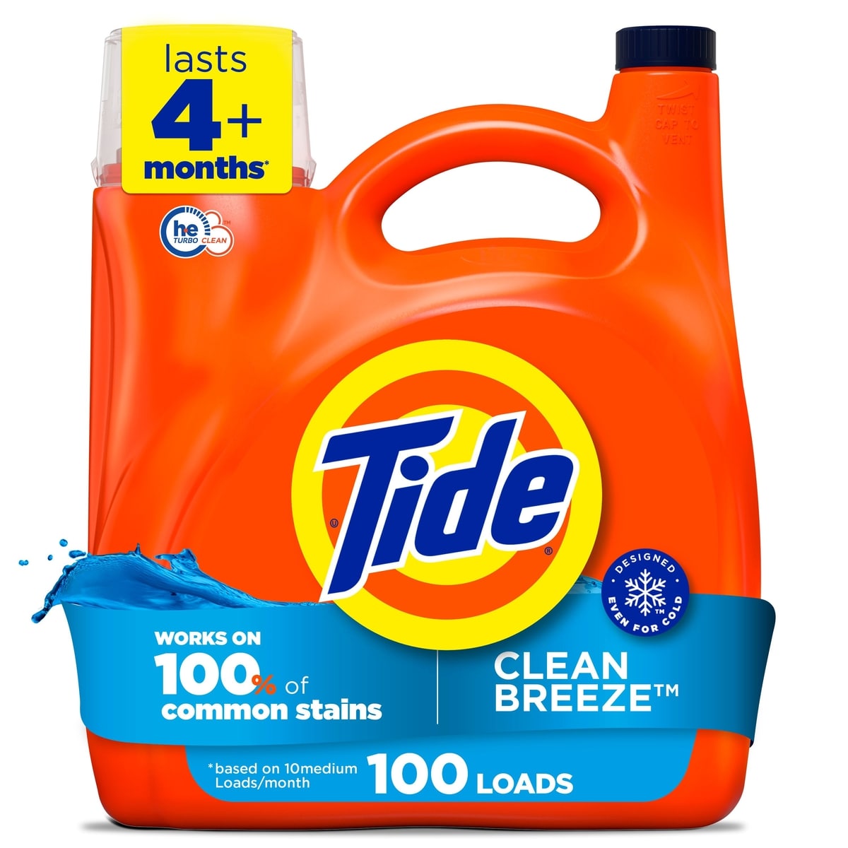 Tide Liquid Laundry Detergent, Clean Breeze, 80 loads, HE Compatible 3.9 l, $0.74/100ml