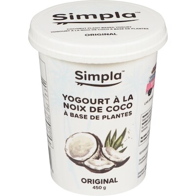 Simpla Yogourt à la noix de coco à base de plantes original 450 g, 2,44 $/100g