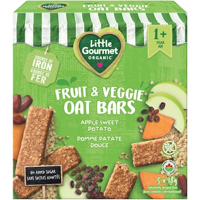Baby Gourmet Organic Fruit & Veggie Oat Bars Apple Sweet Potato Toddler Snack 90 g, $5.54/100g