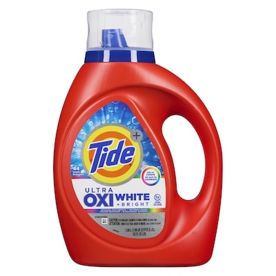 Tide Plus Ultra OXI White and Bright Liquid Laundry Detergent, 44 Loads, Advanced Stain Removal and Whitening Power 1.86 l, $0.91/100ml