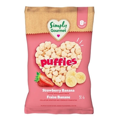 Baby Gourmet Strawberry Banana Puffies baby snack 32 g, $10.28/100g