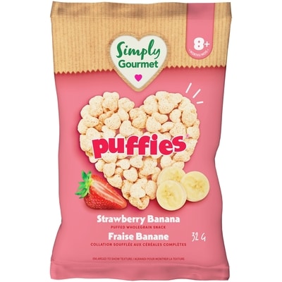 Baby Gourmet Strawberry Banana Puffies baby snack 32 g, $7.81/100g