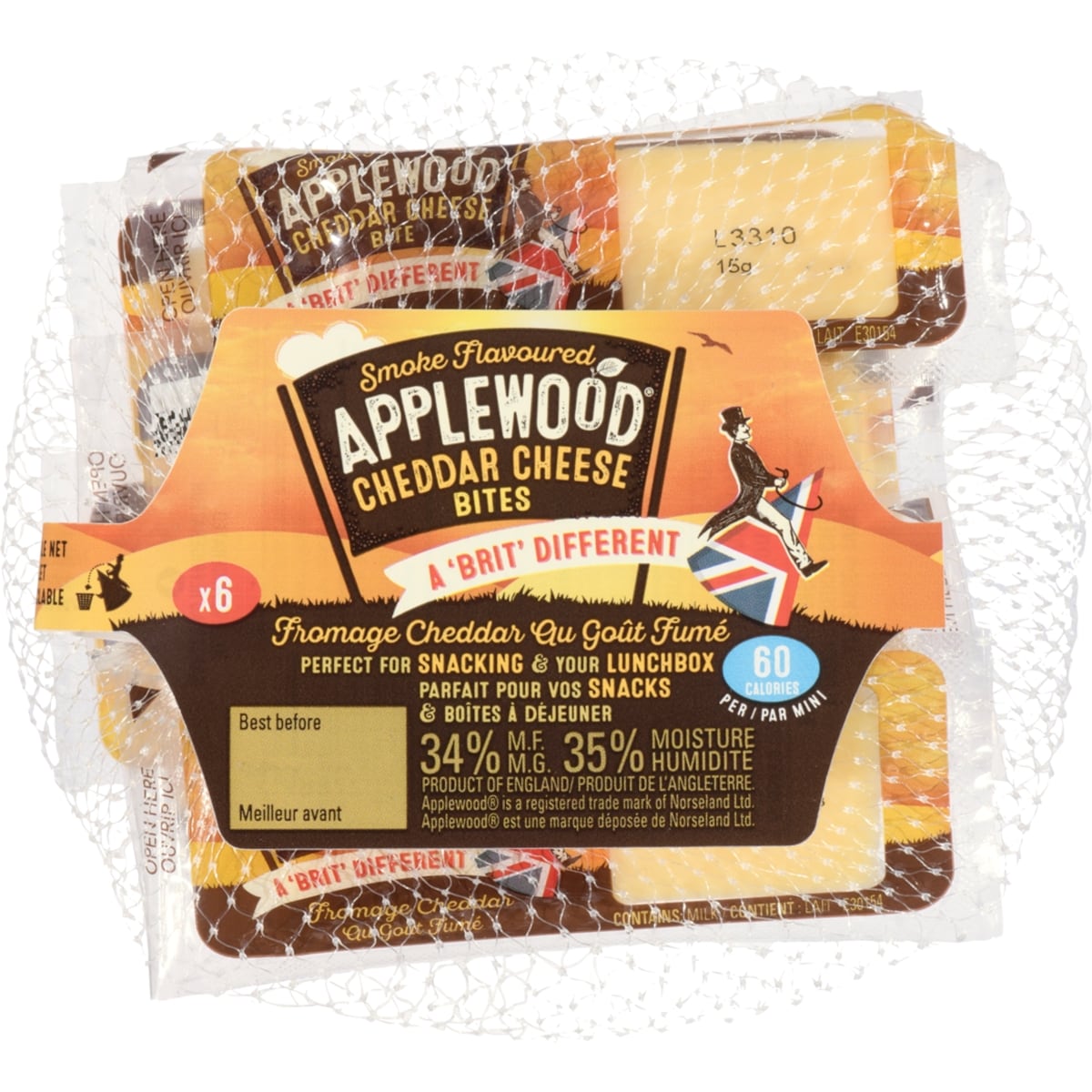 Ilchester Smoke Flavoured Cheddar Cheese Bites 34% M.F. 90 g, $43.27/100g