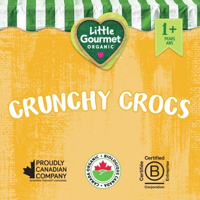 Collation biologique pour tous-petits biologique Crunchy Crocs au cheddar végétal