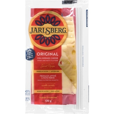 Jarlsberg Original Firm Ripened Cheese Sweet And Nutty Flavour 26% M.F. 120 g, $5.83/100g