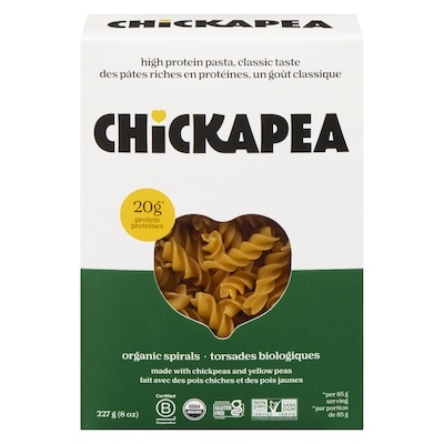 Chickapea Organic Spirals 227 g, $2.86/100g