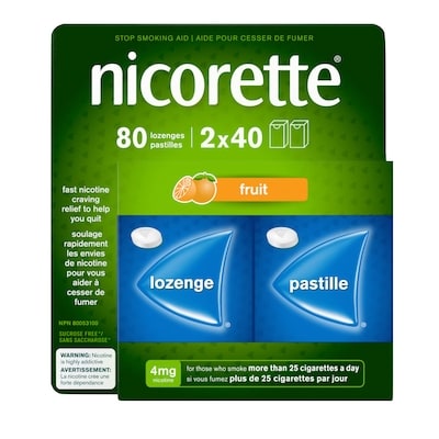 Nicorette Fruit pastilles de 4 mg 80 ea, 0,56 $/1ch