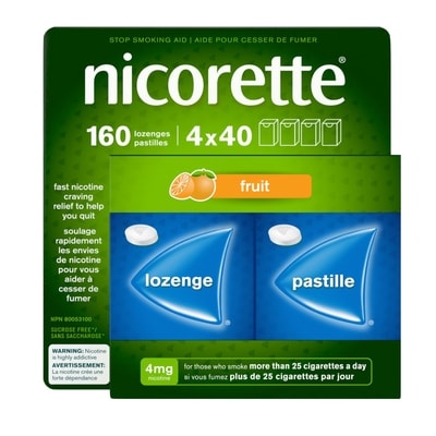 Nicorette Fruit 4mg Lozenge 160 ea, $0.72/1ea