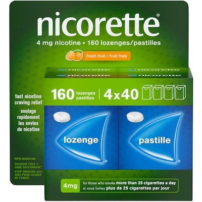 Nicorette Nicotine Lozenges, 4mg, Fresh Fruit 160 ea, $0.72/1ea