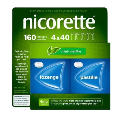 Nicorette Nicotine Lozenges, 4mg, Mint 160 ea, $0.44/1ea