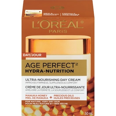 L'Oreal Paris Age Perfect Hydra-Nutrition Ultra-Nourishing Day Cream Manuka Honey + Precious Oils For Mature, Very Dry Skin 50 ml, $83.98/100ml