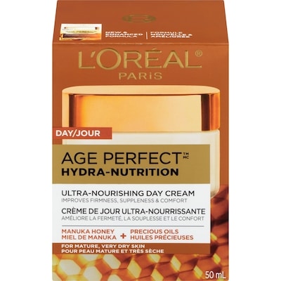 L’Oréal Age perfect hydra-nutrition crème de jour ultra-nourrissante miel de manuka + huiles précieuses pour peau mature et très sèche 50 ml, 83,98 $/100ml