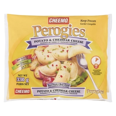 Cheemo Perogies pommes de terre et fromage cheddar 330 g, 0,48 $/100g